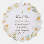 daisies frame Baptisan danke Ornament Karte (Rückseite)