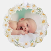 daisies frame Baptisan danke Ornament Karte (Vorderseite)