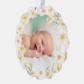 daisies frame Baptisan danke Ornament Karte (Links)