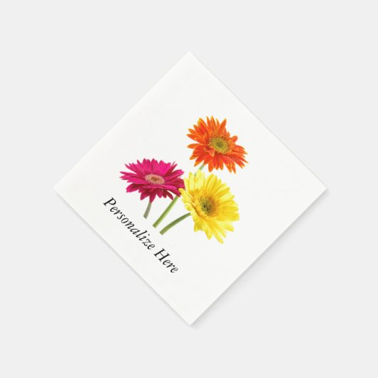 Daisies Gerbera Nature Serviette (Ecke)