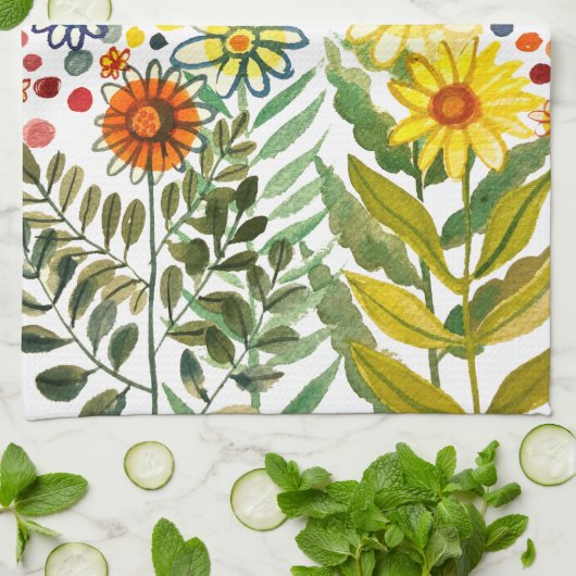 Daisies Geschirrtuch (Gefaltet)