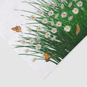 Daisies Green Grass Orange Butterflies Seidenpapier (Ausschnitt)