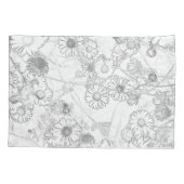 Daisies hellgraues Muster Kissenbezug (Rückseite)