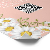 Daisies Honeymoon Fund QR Code Sign Poster (Ecke)