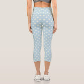 Daisies Illustrative Rpt Muster auf blass blau Capri Leggings (Rückseite)