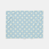 Daisies Illustrative Rpt Muster auf blass blau Fleecedecke (Vorderseite (Horizontal))