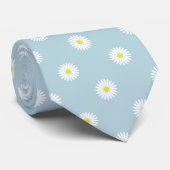 Daisies Illustrative Rpt Muster auf blass blau Krawatte (Gerollt)