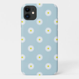 Daisies Illustratives Muster auf blass blau Case-Mate iPhone Hülle