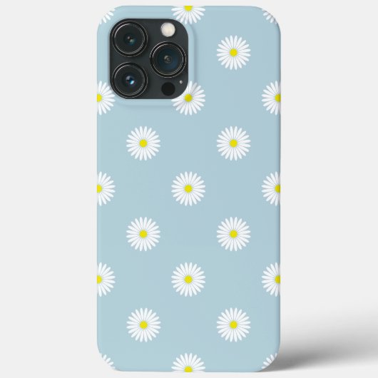 Daisies Illustratives Muster auf blass blau Case-Mate iPhone Hülle (Rückseite)