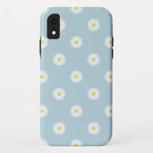 Daisies Illustratives Muster auf blass blau Case-Mate iPhone Hülle