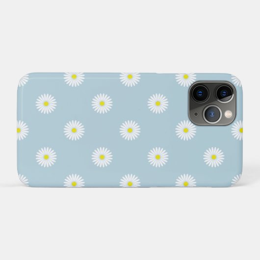 Daisies Illustratives Muster auf blass blau Case-Mate iPhone Hülle (Rückseite (Horizontal))