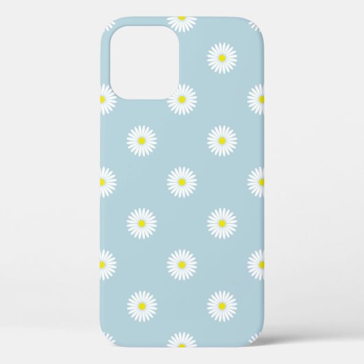 Daisies Illustratives Muster auf blass blau Case-Mate iPhone Hülle (Rückseite)