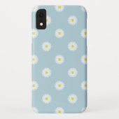 Daisies Illustratives Muster auf blass blau Case-Mate iPhone Hülle (Rückseite)