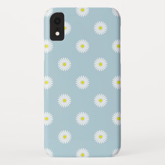 Daisies Illustratives Muster auf blass blau Case-Mate iPhone Hülle (Rückseite)
