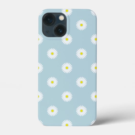 Daisies Illustratives Muster auf blass blau Case-Mate iPhone Hülle (Rückseite)