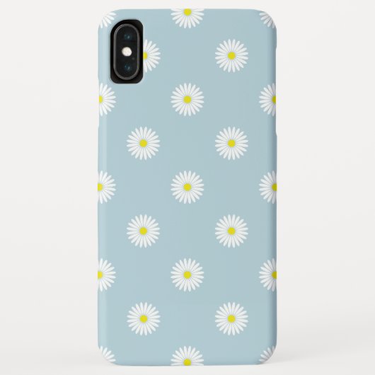 Daisies Illustratives Muster auf blass blau Case-Mate iPhone Hülle (Rückseite)