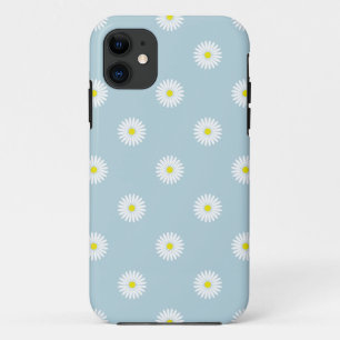 Daisies Illustratives Muster auf blass blau Case-Mate iPhone Hülle