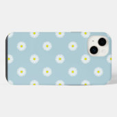 Daisies Illustratives Muster auf blass blau iPhone Hülle (Rückseite (Horizontal))