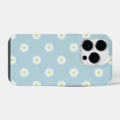 Daisies Illustratives Muster auf blass blau iPhone Hülle (Rückseite (Horizontal))