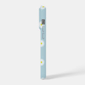 Daisies Illustratives Muster auf blass blau iPhone Hülle (Linke Seite)