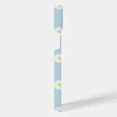 Daisies Illustratives Muster auf blass blau iPhone Hülle (Rechte Seite)