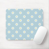 Daisies Illustratives Muster auf blass blau Mousepad (Mit Mouse)