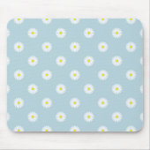 Daisies Illustratives Muster auf blass blau Mousepad (Vorne)
