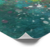 Daisies Impressionistic Floral Teal Personalized Poster (Ecke)