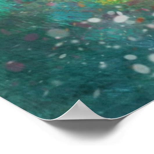 Daisies Impressionistic Floral Teal Personalized Poster (Ecke)