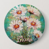Daisies Impressionistischer Floral Türkis Personal Button (Vorderseite)