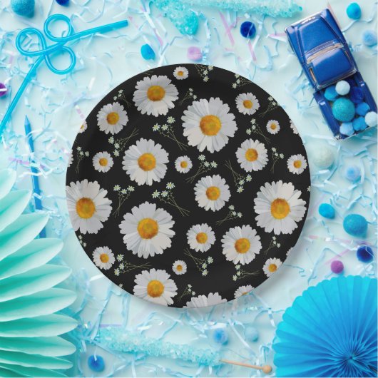 Daisies in Black Pappteller (Party)