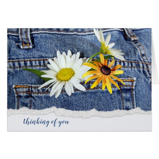 Daisies in Blue Jean Pocket (Vorderseite (Horizontal))