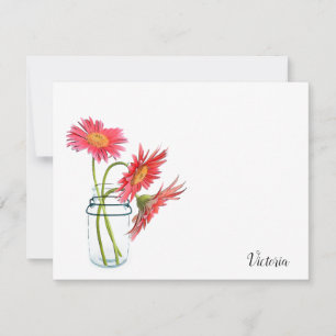Daisies in einem Mason Jar Personalisierte Mitteil Mitteilungskarte