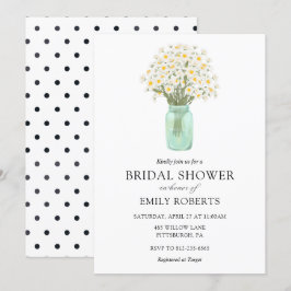 Daisies in Mason Jar Bridal Einladung zur Dusche