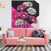 Daisies in Pink and White  Leinwanddruck (Insitu (Wohnzimmer))