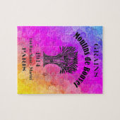 Daisies in Rainbow Colors & French Grain Sack Ad Puzzle (Horizontal)