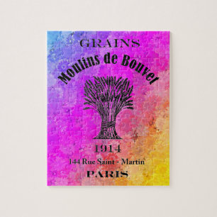 Daisies in Rainbow Colors & French Grain Sack Ad Puzzle