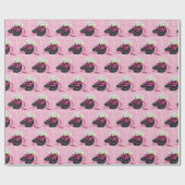 Daisies in Sneakers auf Gingham Geschenkpapier (Flach)