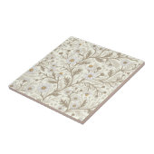 Daisies in white and brown on off white fliese (Seite)