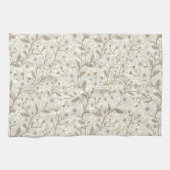Daisies in white and brown on off white geschirrtuch (Horizontal)