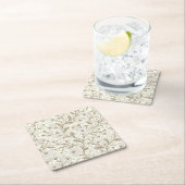 Daisies in white and brown on off white rechteckiger pappuntersetzer (Vor Ort)