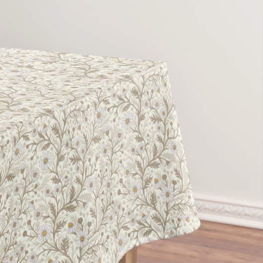 Daisies in white and brown on off white tischdecke (Beispiel)