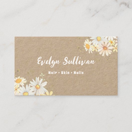 Daisies kraft business card visitenkarte (Vorderseite)