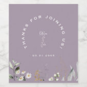 Daisies & Lavender Wedding Vielen Dank Weinetikett (Einzelnes Label)