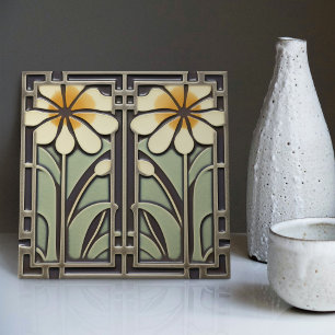 Daisies Liebe Wall Deco Art Nouveau Vintager Deko Fliese