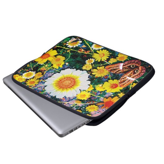 Daisies May Laptopschutzhülle (Vorne Knopf)