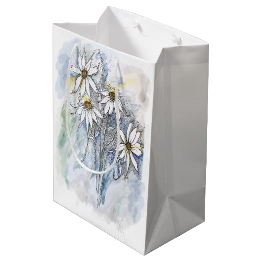 Daisies Mittlere Geschenktüte (Rückseite Schrägansicht)