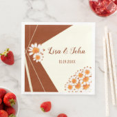 Daisies Modern Rust Ivory Wedding Paper Napkins Serviette (Beispiel)