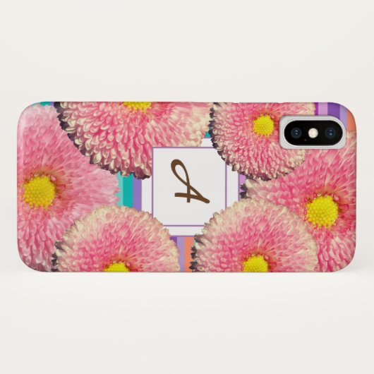 Daisies Monogram iPhone Case (Rückseite (Horizontal))
