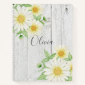 Daisies Name Rustic Wood Notizblock (Vorderseite)